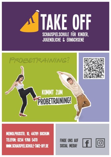 TAKE OFF  Schauspielschule Referenz-Bild Take Off Schauspielschule Plakat