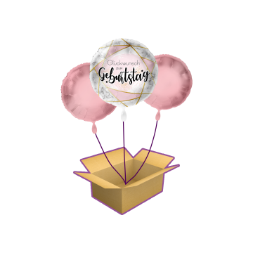 splenty - Heliumballon Geburtstag Marmor rosa