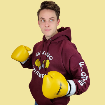 STICKEREI ALLGÄU Referenz-Bild Boxing Hoodie Bestickt