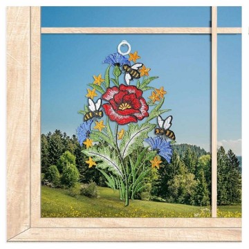 Atelier alles-Spitze Mohnblume und Bienen